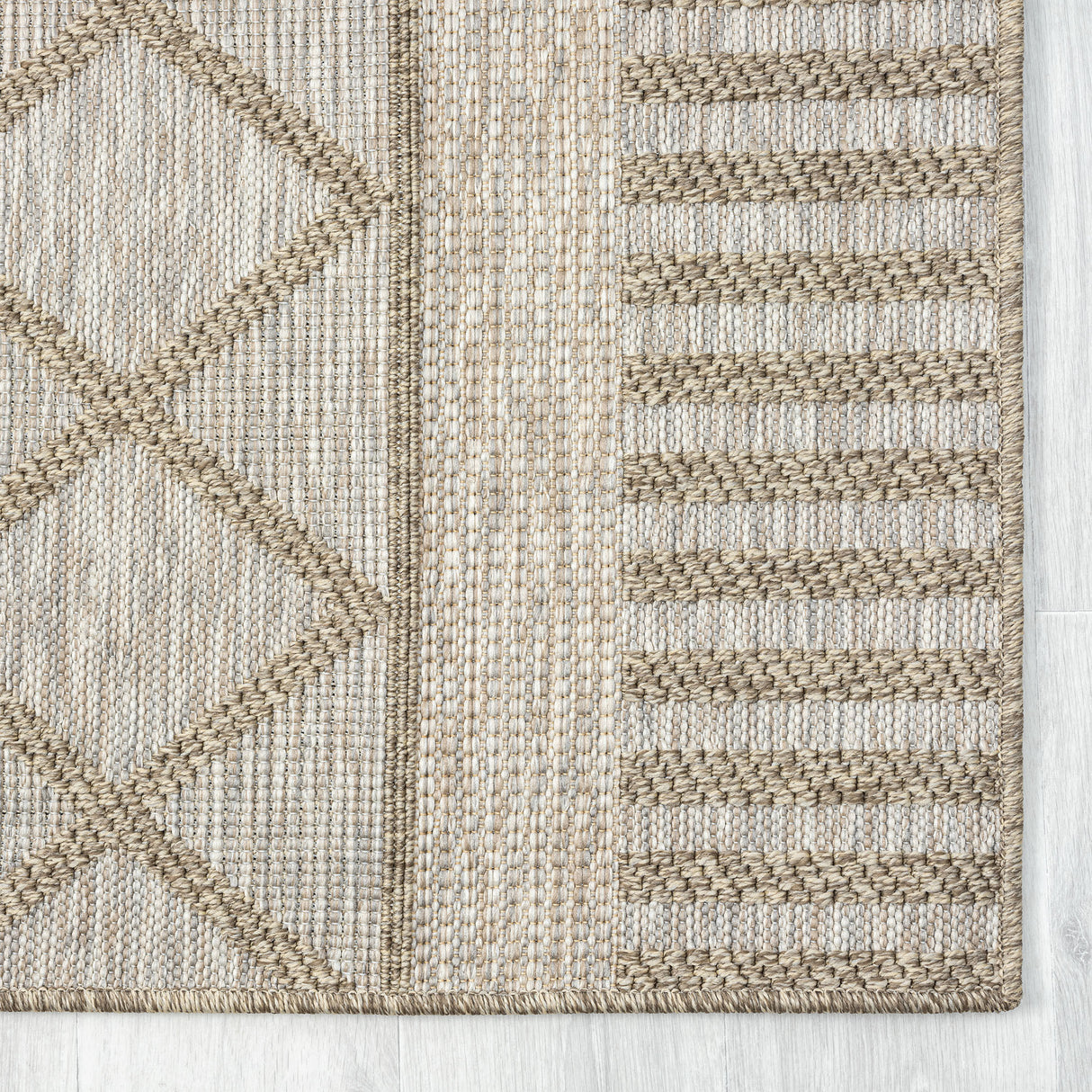 8' X 10' Gray Striped Handmade Indoor Outdoor Area Rug