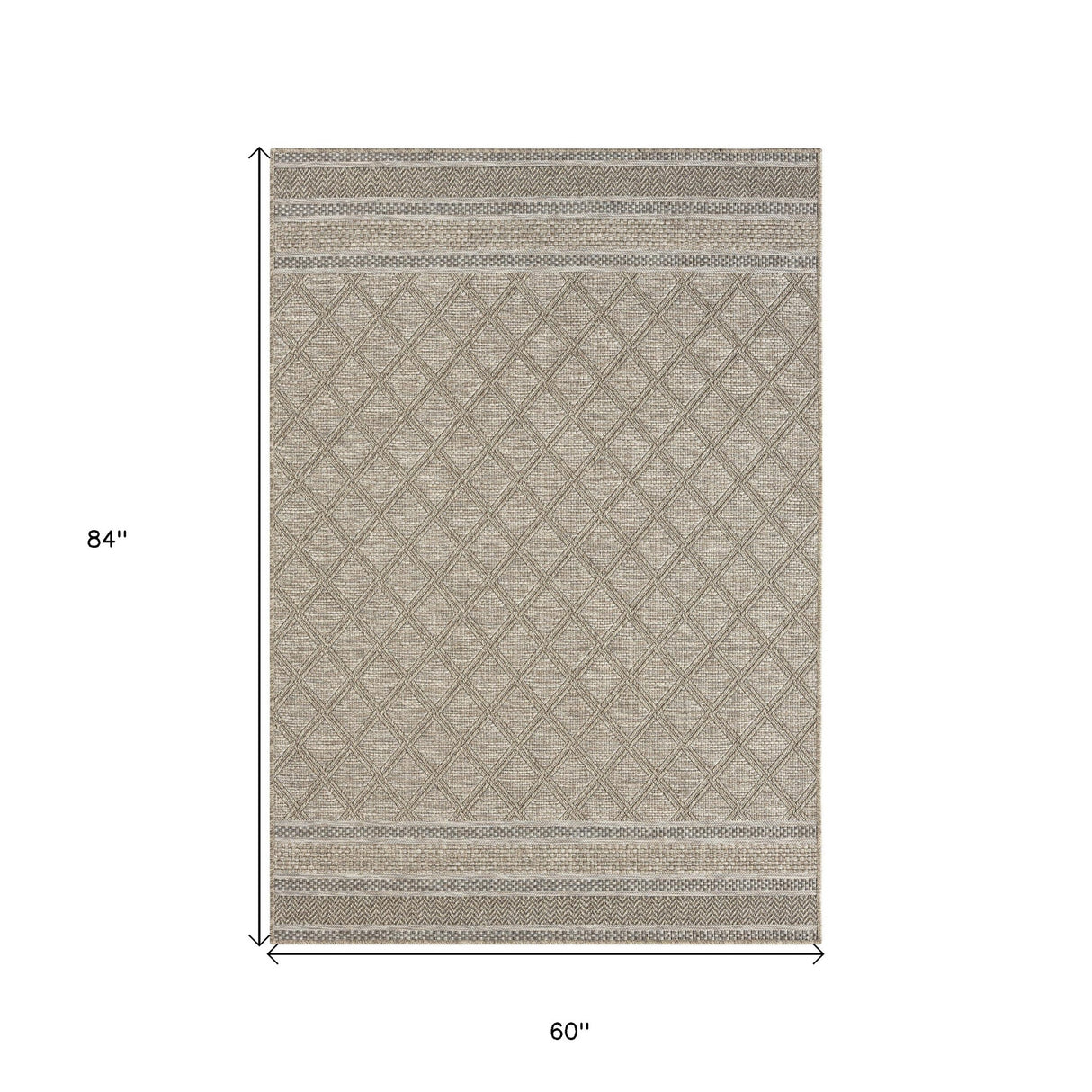 8' X 10' Gray Geometric Handmade Indoor Outdoor Area Rug