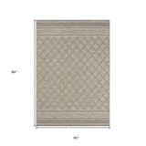 8' X 10' Gray Geometric Handmade Indoor Outdoor Area Rug