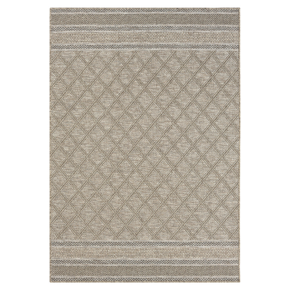 8' X 10' Gray Geometric Handmade Indoor Outdoor Area Rug