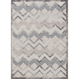 8' X 9' Blue And Ivory Chevron Indoor Outdoor Area Rug