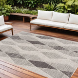 8' X 9' Gray Geometric Indoor Outdoor Area Rug