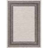 5' X 7' Gray And Ivory Indoor Outdoor Area Rug