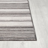 5' X 7' Gray And Ivory Striped Indoor Outdoor Area Rug