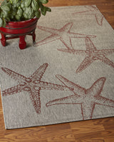 3' X 5' Gray Starfish Indoor Outdoor Area Rug