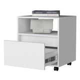 21" White One Drawer Nightstand With Integrated Tech