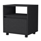 21" Black One Drawer Nightstand With Integrated Tech