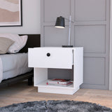 20" White One Drawer Nightstand With Integrated Tech