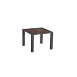 21" Brown and Black Square Metal Outdoor Side Table