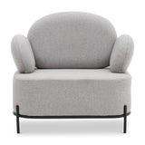 34" Gray And Black Fabric Cushioned Arm Chair