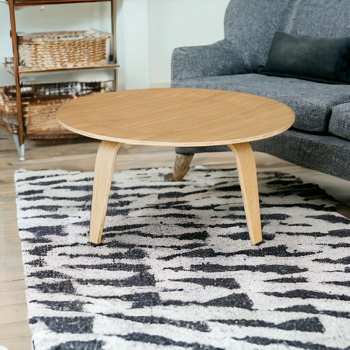 34" Natural Round Coffee Table