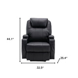 33" Black Power Heated Massage Lift Assist Recliner