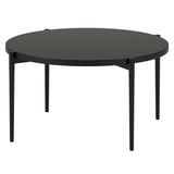 32" Black Steel Round Coffee Table