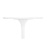 32" White Rounded Fiberglass and Metal Bar Table