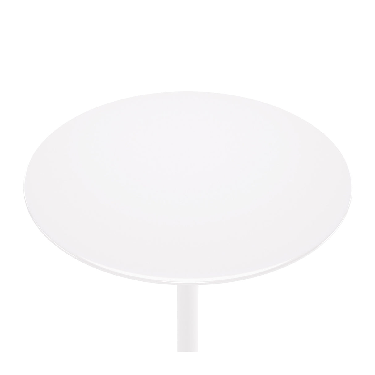 32" White Rounded Fiberglass and Metal Bar Table