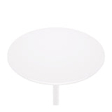 32" White Rounded Fiberglass and Metal Bar Table