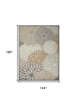 12' X 15' Natural Floral Power Loom Area Rug