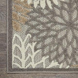 5' Gray and Ivory Indoor Outdoor Area Rug