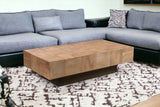 59" Brown And Black Solid Wood Coffee Table