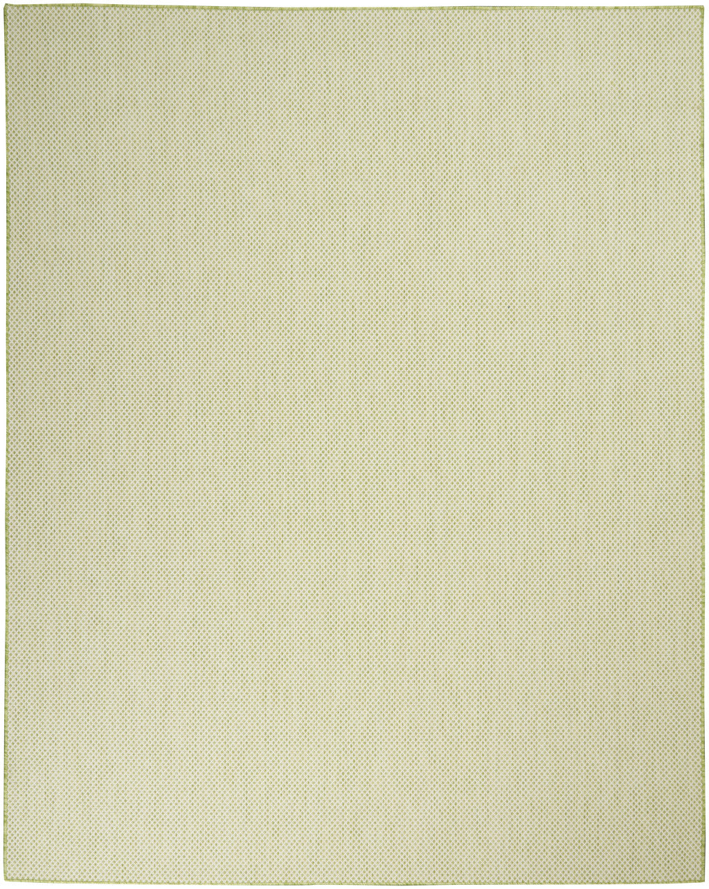 9' X 12' Green and Ivory Indoor Outdoor Area Rug