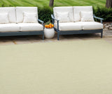 9' X 12' Green and Ivory Indoor Outdoor Area Rug