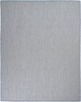 9' X 12' Blue and Ivory Indoor Outdoor Area Rug