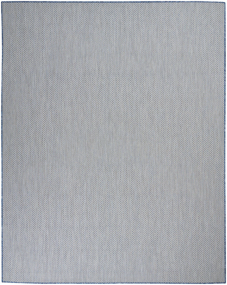 9' X 12' Blue and Ivory Indoor Outdoor Area Rug