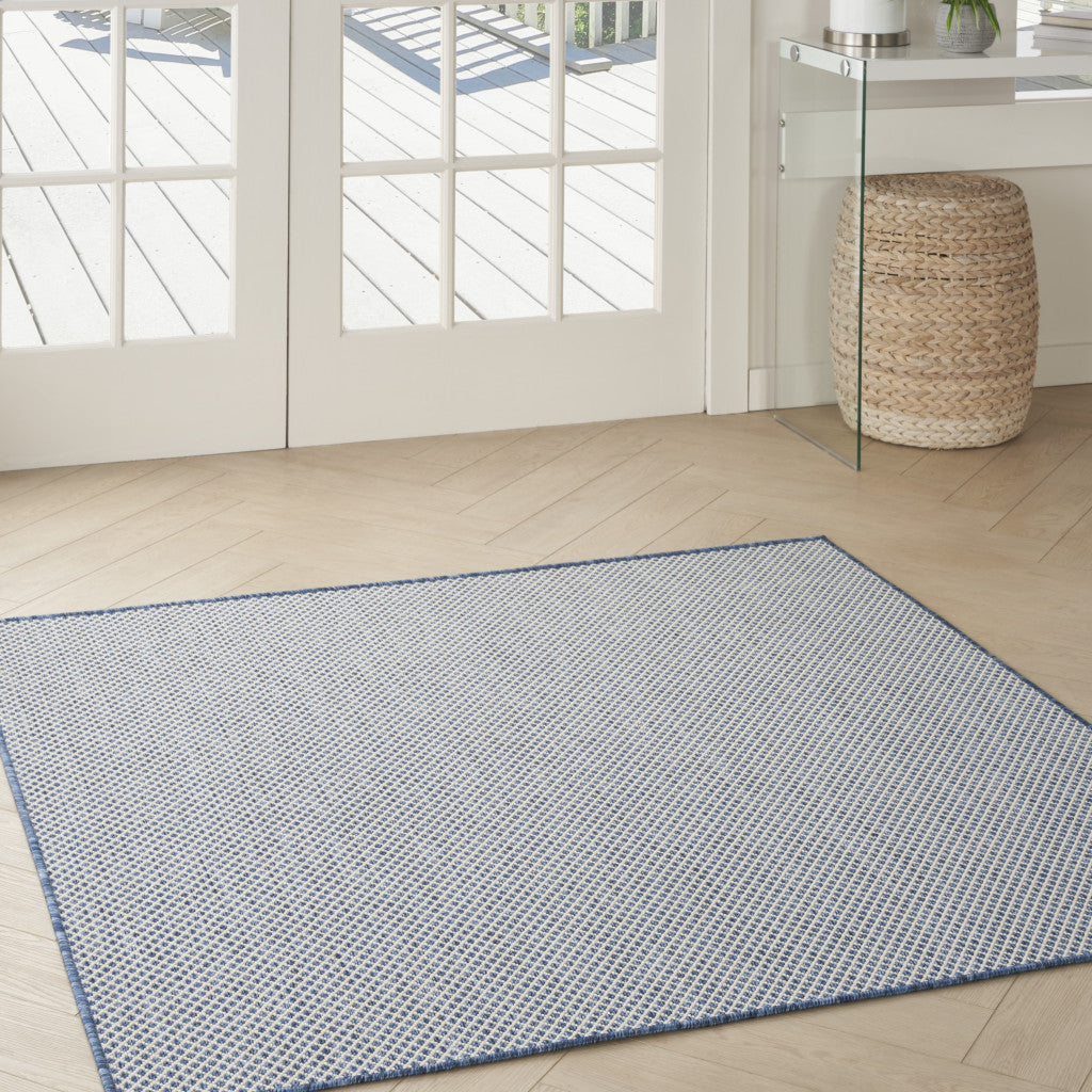 4' Bone Square Geometric Power Loom Area Rug