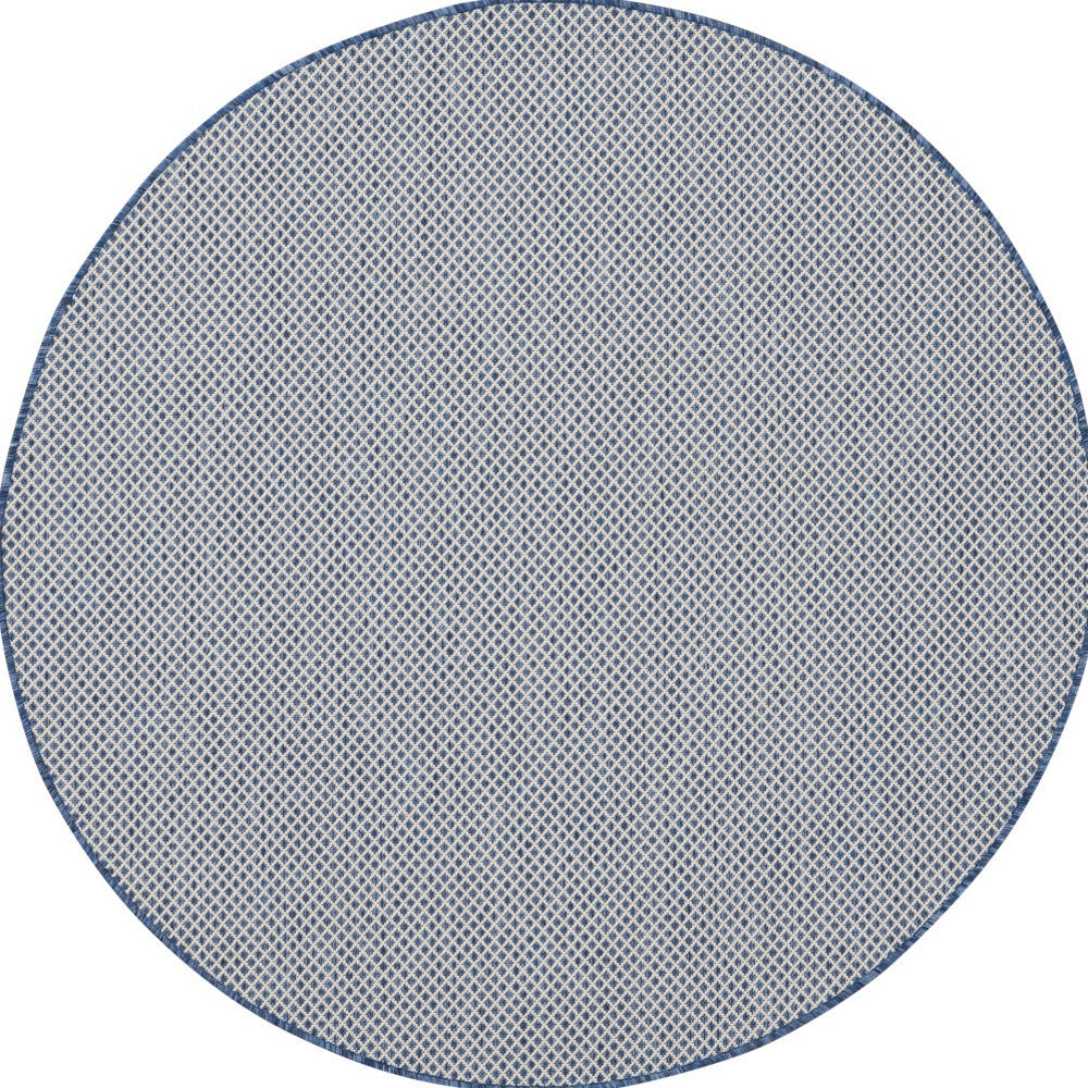 5' Bone Round Geometric Power Loom Area Rug