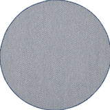 5' Bone Round Geometric Power Loom Area Rug