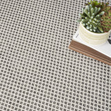 8' Charcoal Square Geometric Power Loom Area Rug