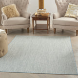 4' X 6' Aqua Geometric Power Loom Area Rug