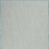 4' X 6' Aqua Geometric Power Loom Area Rug