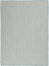 6' X 9' Aqua Geometric Power Loom Area Rug