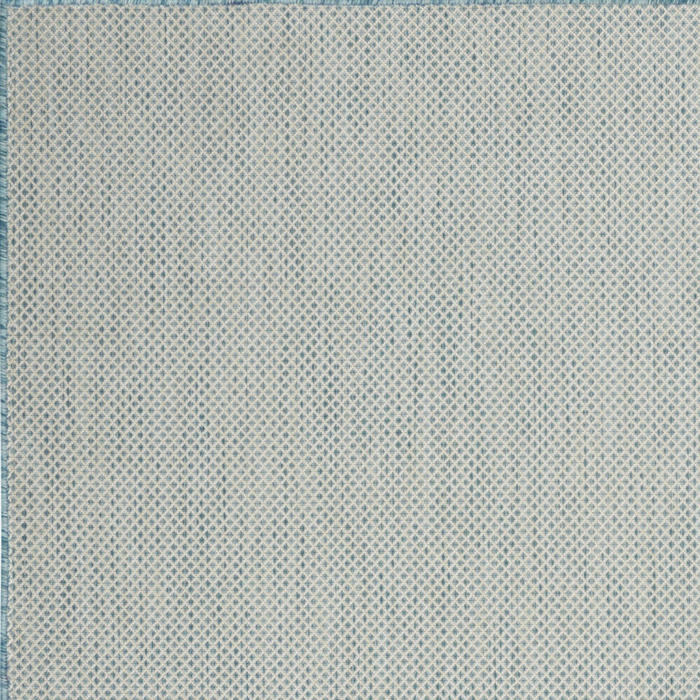 6' X 9' Aqua Geometric Power Loom Area Rug