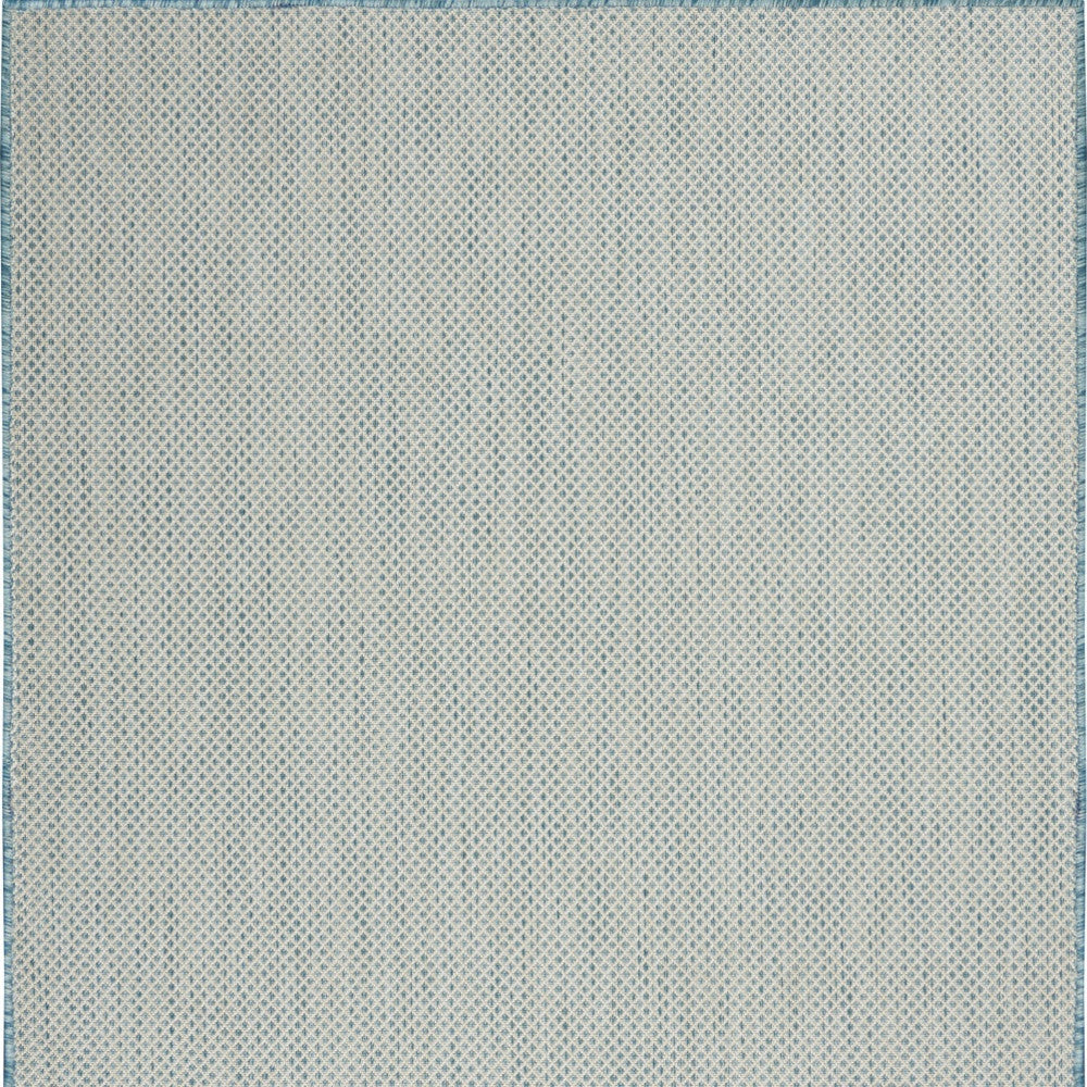 6' X 9' Aqua Geometric Power Loom Area Rug