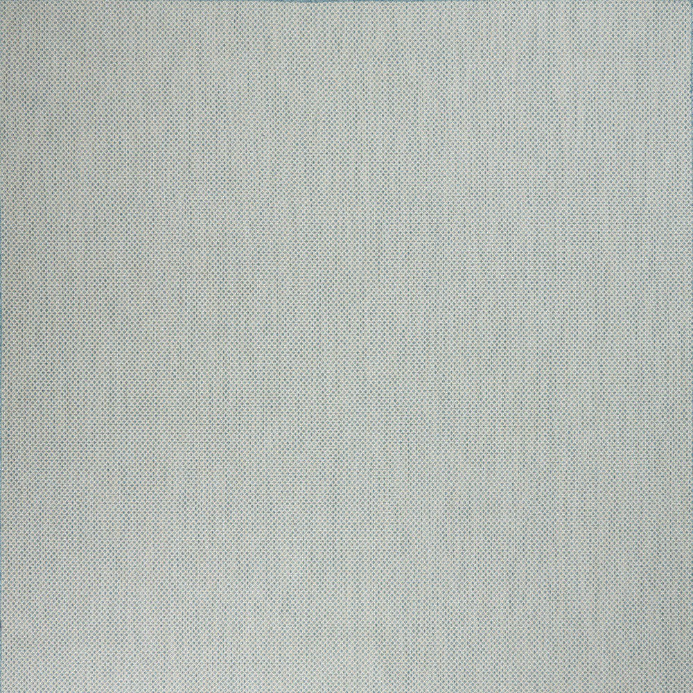 7' X 10' Aqua and Ivory Indoor Outdoor Area Rug