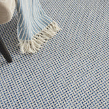 5' X 7' Blue Geometric Power Loom Area Rug