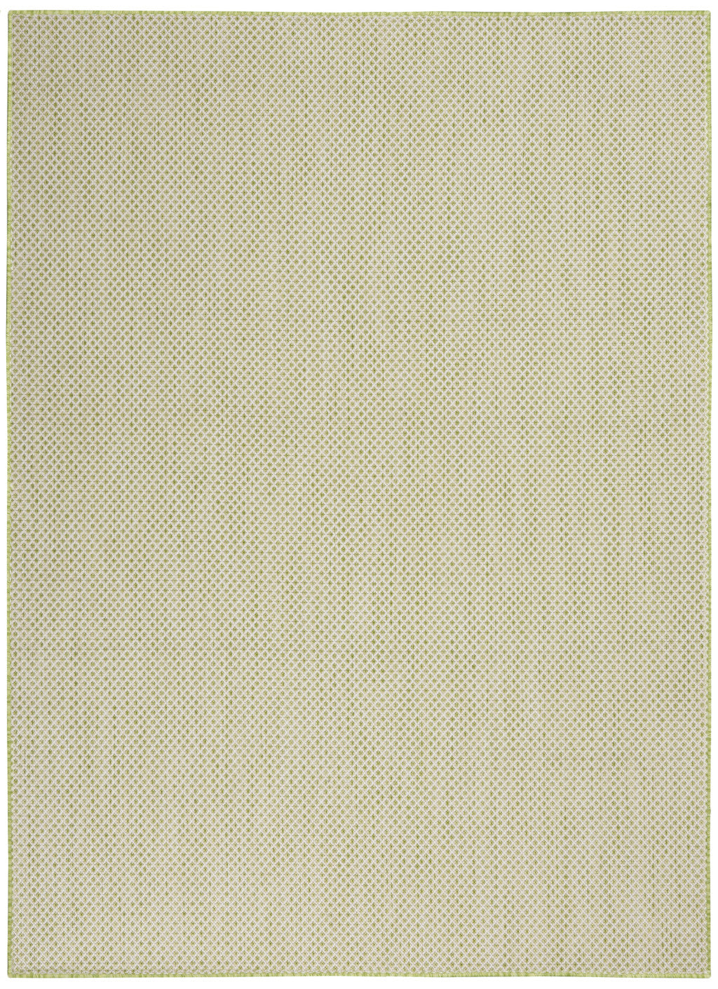 5' X 7' Green and Ivory Indoor Outdoor Area Rug