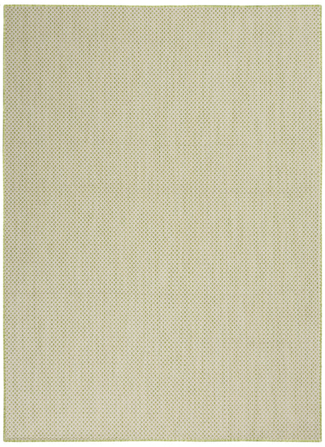 5' X 7' Green and Ivory Indoor Outdoor Area Rug