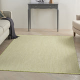 5' X 7' Green and Ivory Indoor Outdoor Area Rug