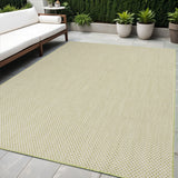 5' X 7' Green and Ivory Indoor Outdoor Area Rug