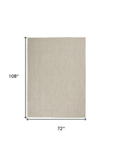 6' X 9' Ivory and Silver Indoor Outdoor Area Rug