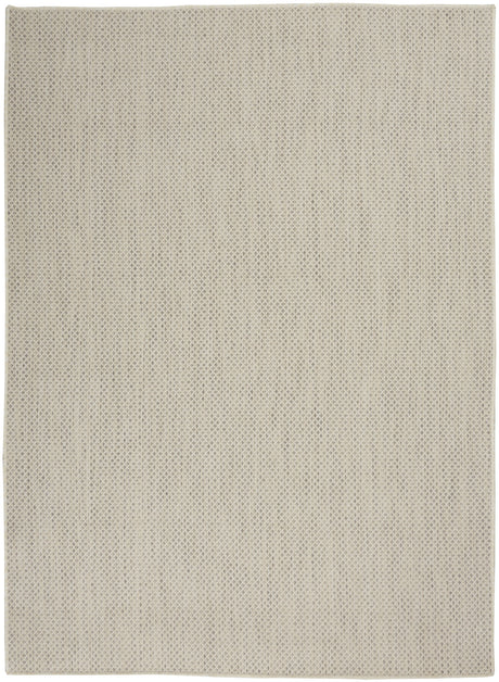 6' X 9' Ivory and Silver Indoor Outdoor Area Rug