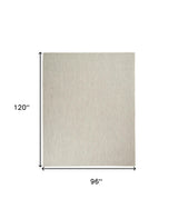 8' X 10' Ivory and Silver Indoor Outdoor Area Rug