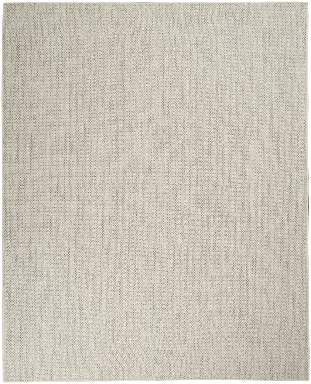 8' X 10' Ivory and Silver Indoor Outdoor Area Rug