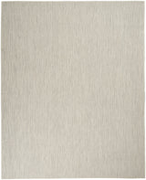 8' X 10' Ivory and Silver Indoor Outdoor Area Rug