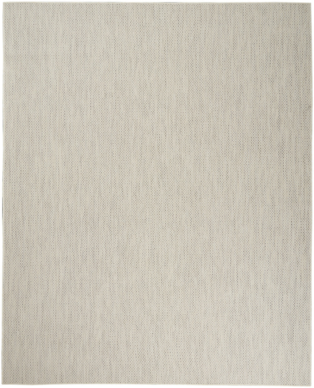 8' X 10' Ivory and Silver Indoor Outdoor Area Rug