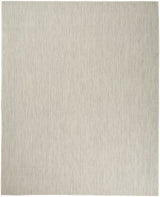 8' X 10' Ivory and Silver Indoor Outdoor Area Rug