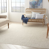 7' X 10' Ivory and Silver Indoor Outdoor Area Rug